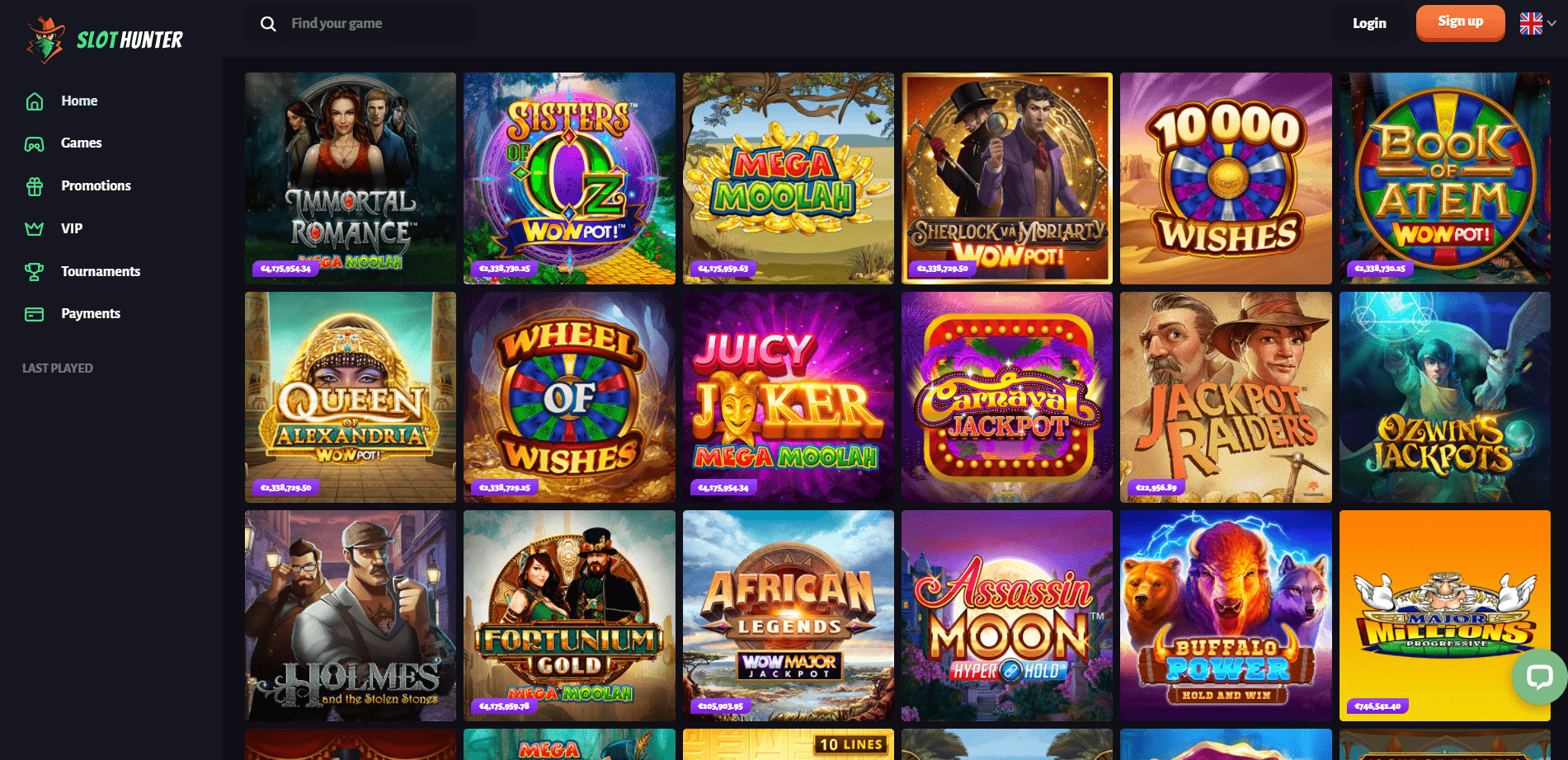 Jackpot w kasynie online Slot Hunter