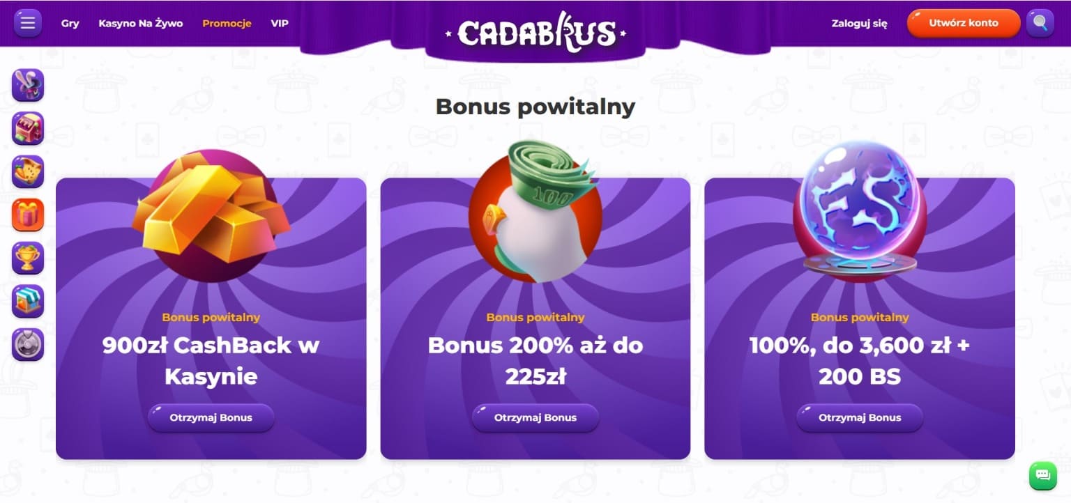 Bonusy kasynowe Cadabrus