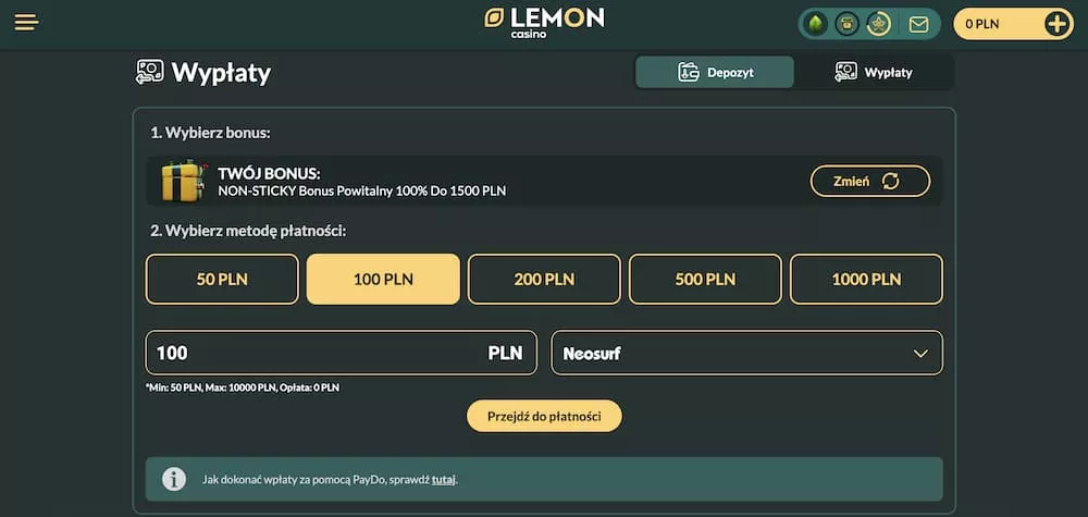 Wpłata Neosurf w Kasynach