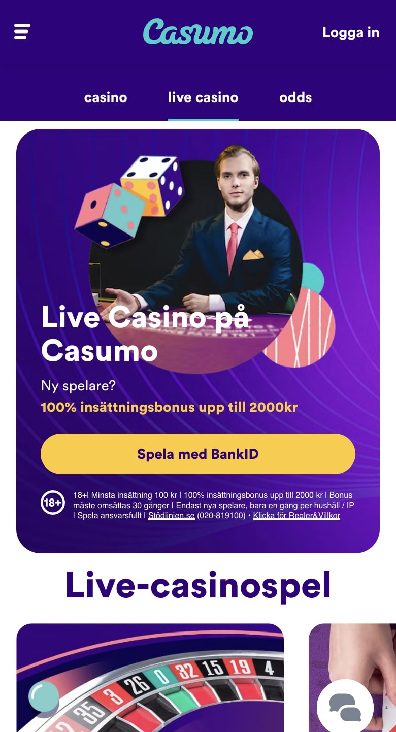 Casumo casino na żywo