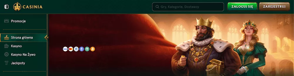 Casinia Casino - Casinia Casino - Baner strony głównej