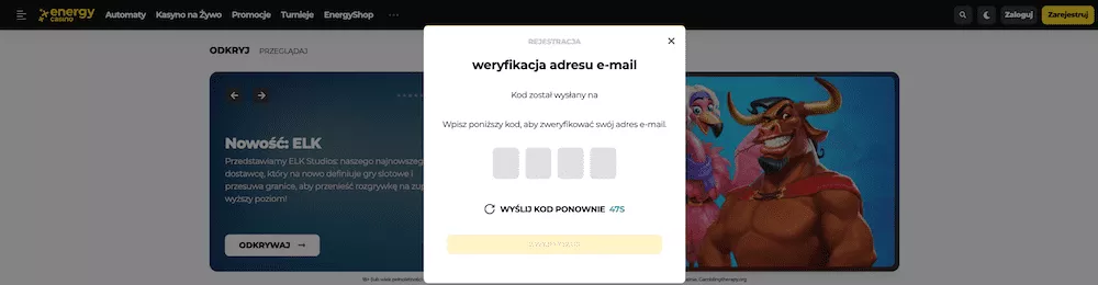 EnergyCasino - Rejestracja 3