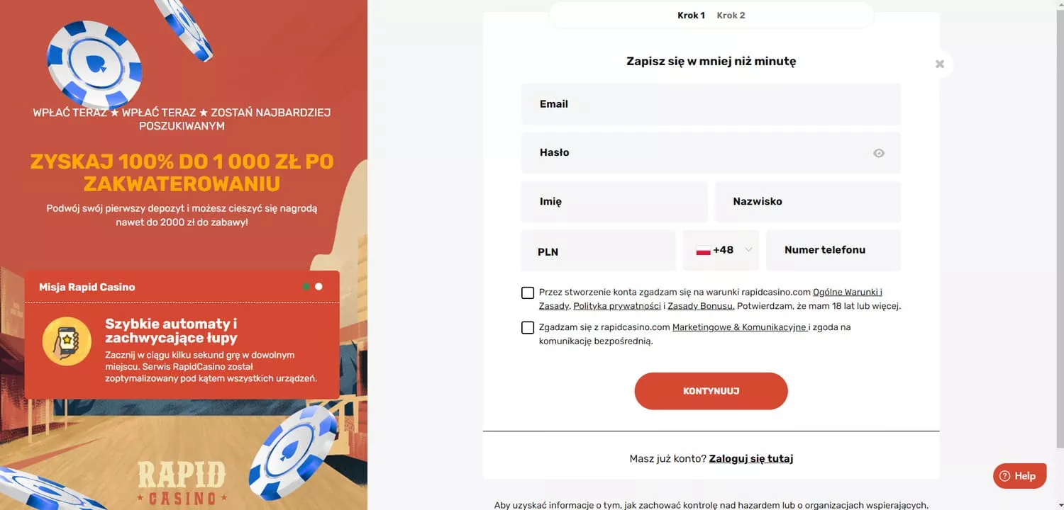 Rapid Casino Rejestracja