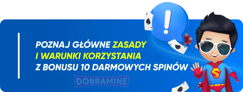 Warunki premii dla oferty 10 darmowych spinów