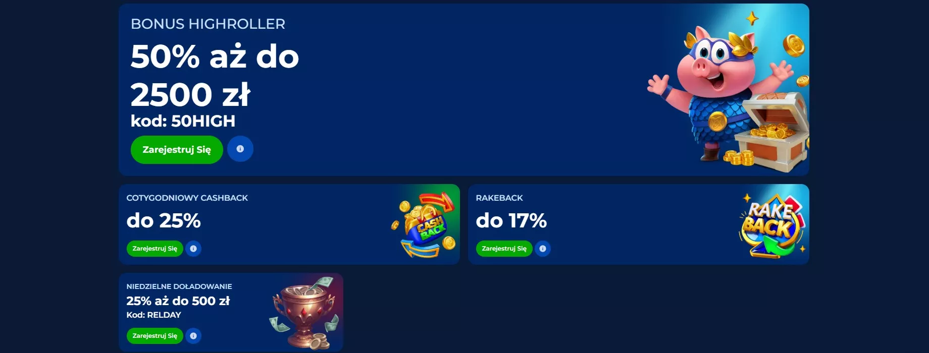 Strona bonusowa na stronie god of coins kasyna