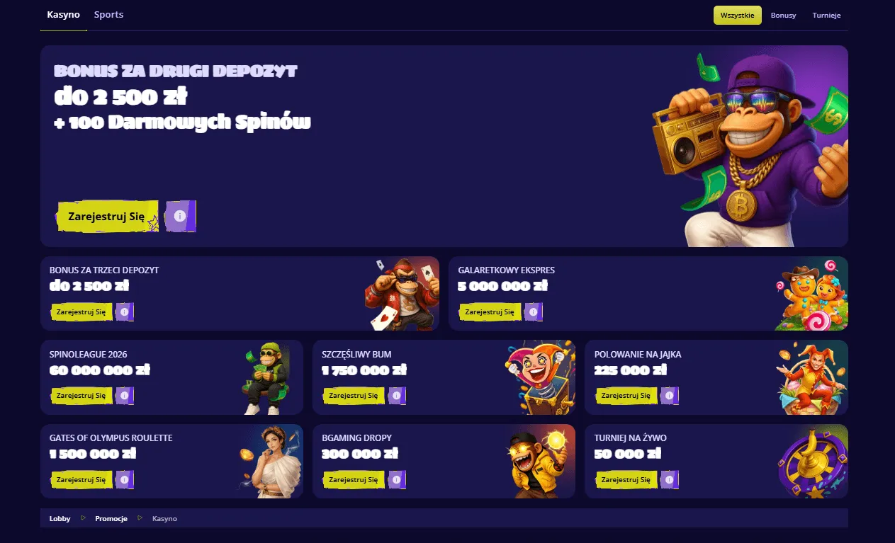 Oferty bonusowe Bonuskong — pakiet powitalny