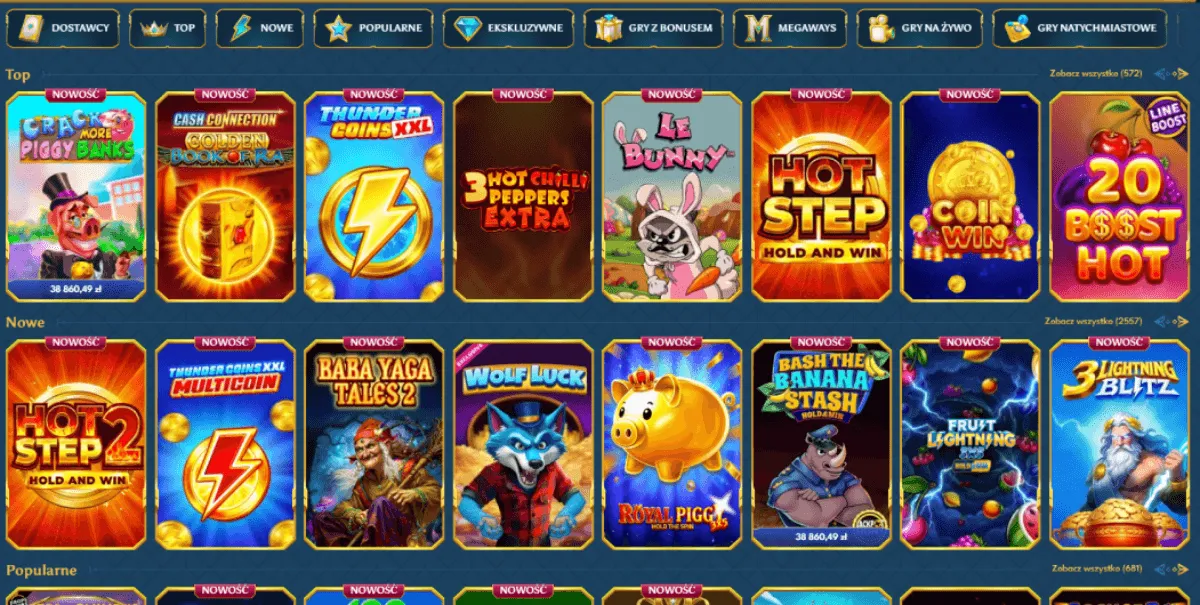 Sloty Casea – lista dostawców